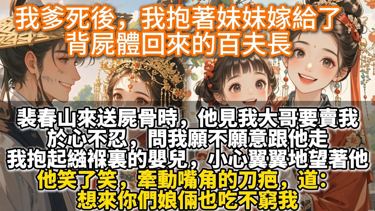 完結溫馨文：我爹死後，我抱著妹妹嫁給了嘴角有刀疤的百夫長。百夫長送回了我爹的屍骨，問我願不願意跟他走。我抱起襁褓裏的嬰兒，小心翼翼地望着他。他笑了笑，牽動嘴角的刀疤，道：想來你們娘倆也喫不窮我