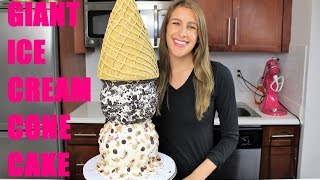 I scream for...a massive upside down ice cream cone cake!!!! the full
recipe and baking instructions for these cake layers frosting can be
found here: ch...