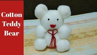 2 minutes cotton Teddy bear making // how to make cotton toy teddy bear //soft toy teddy making screenshot 5