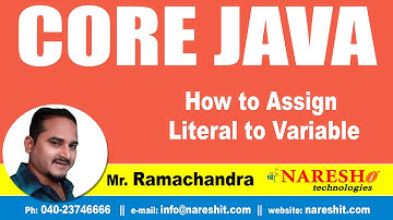 How to Assign Literal to Variable | Core Java Tutorial | Mr. Rama Chandra