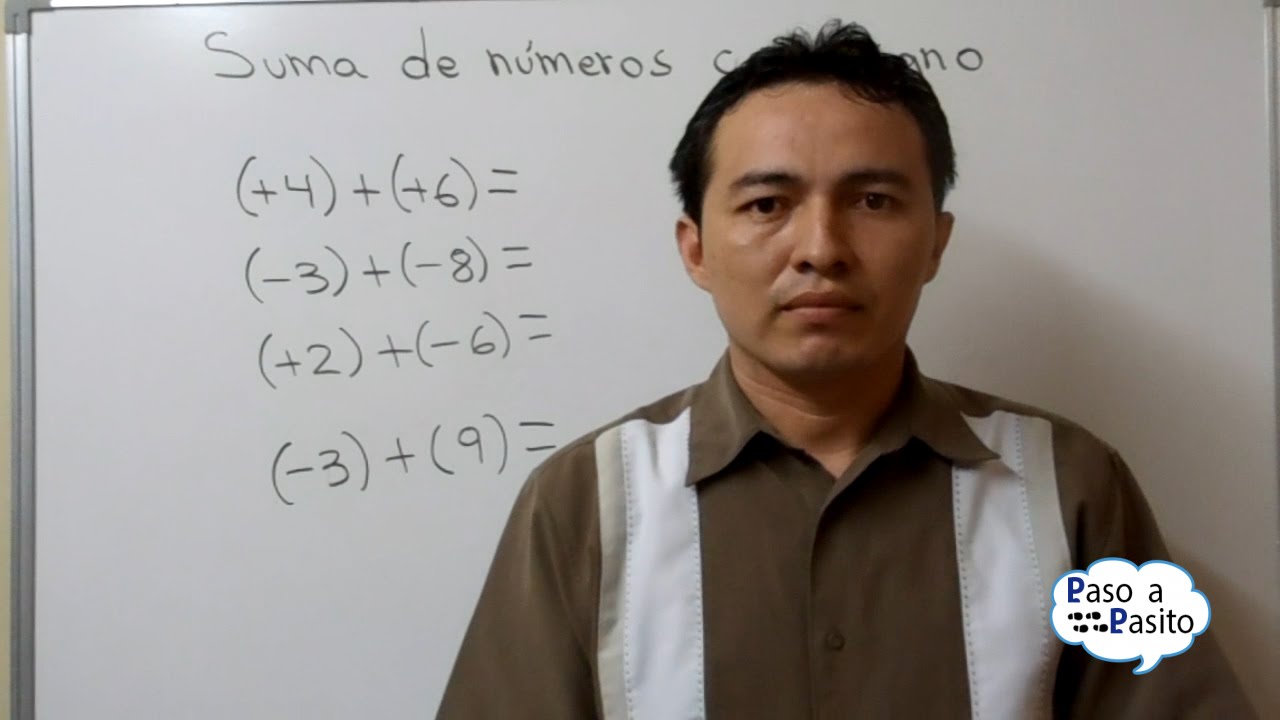 Suma de numeros con signo - YouTube