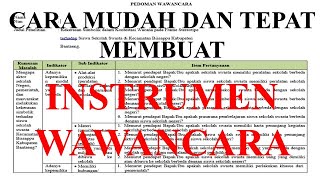 CARA MUDAH DAN TEPAT MEMBUAT INSTRUMEN WAWANCARA PENELITIAN