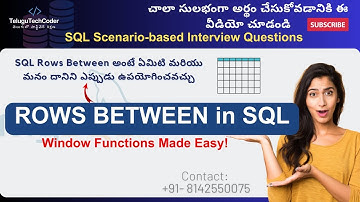 Master the ROWS BETWEEN Clause in SQL Window Functions #sqltelugu