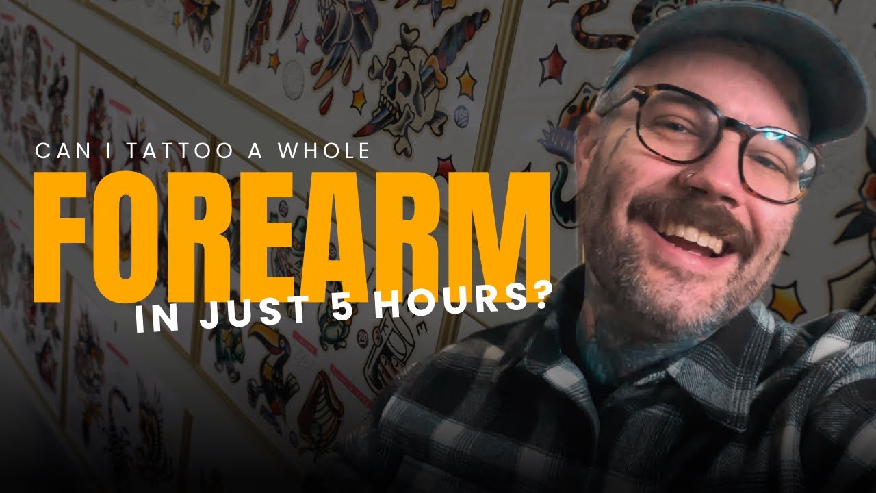 Can I Tattoo a WHOLE Forearm in just 5 hours? (Black Traditional)