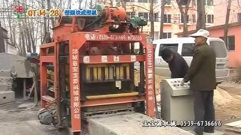 qtj4-28 semi- auto concrete hollow block making machine