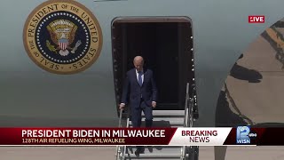 President Biden arrives in Milwaukee to announce new AI facility in Racine County