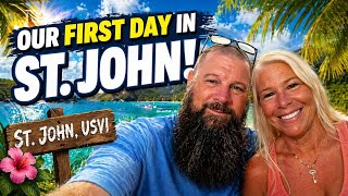 Our First Day in St. John USVI 🇻🇮 Beaches, Food & Island Life