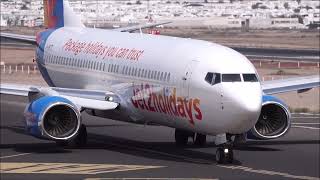 Jet2 Holidays Boeing 737 Landing And Take Off At Lanzarote Airport