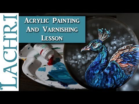 Peacock Acrylic Painting amp How to Varnish your acrylics  Lachri