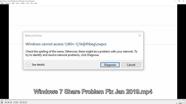 Windows 7 Share / Network Problem Fix January 2019