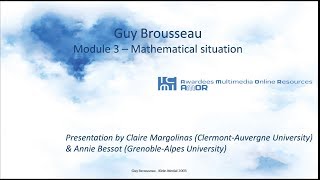 Guy Brousseau - Module 3 - Mathematical situation