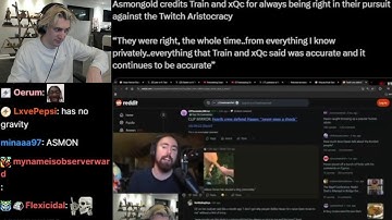 xQc Reacts to Asmongold Crediting Train & xQc for their Pursuit against Twitch