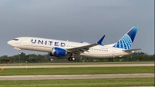 United 737 Max 8 Takeoff at Oshkosh