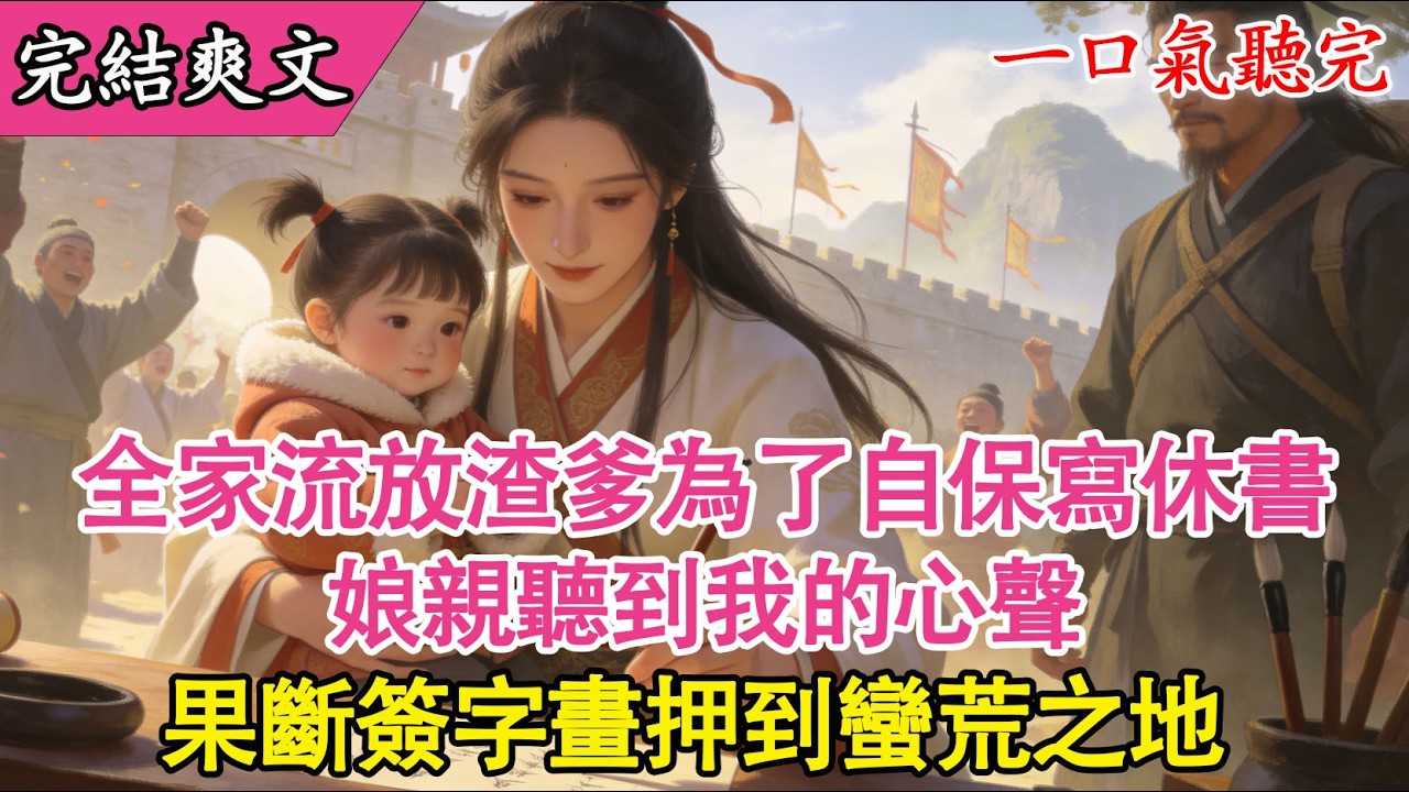 【完結爽文】全家流放嶺南，渣爹為了自保當眾寫下休書？三歲奶團心裏樂開花：【太好啦，嶺南地下全是金礦！】娘親果斷簽字畫押，帶我到蠻荒之地建城稱王！#心聲 #萌娃 #古裝爽文 #有声小说  #原创