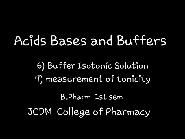 Buffer isotonic solutions || measurement of the tonicity || B.pharma 1st sem || By Megha