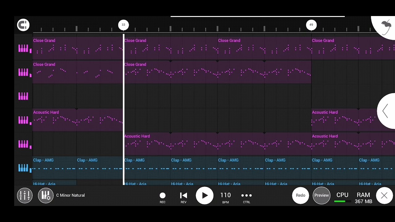 Fl studio mobile: Piano/guitar type beat 110bpm