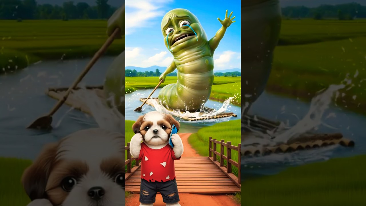 Poor Puppy Rescues Pregnant Green Worm 