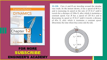 12-118 | Curvilinear Motion | Engineering Dynamics Hibbeler 14th Edition | Engineers Academy
