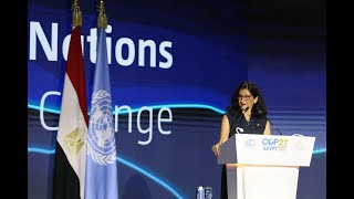 LSE Director Minouche Shafik speaks at the COP27 opening ceremony