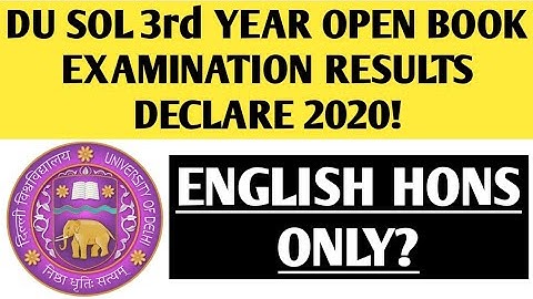 DU SOL OBE RESULT DECLARE 2020! DU SOL 3rd YEAR RESULT DECLARE 2020! DU SOL THIRD YEAR RESULT 2020!