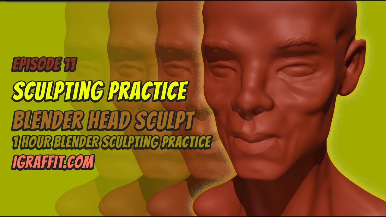 TFZ - Episode 11 - Blender head Sculpt 1 hour session - No reference ...