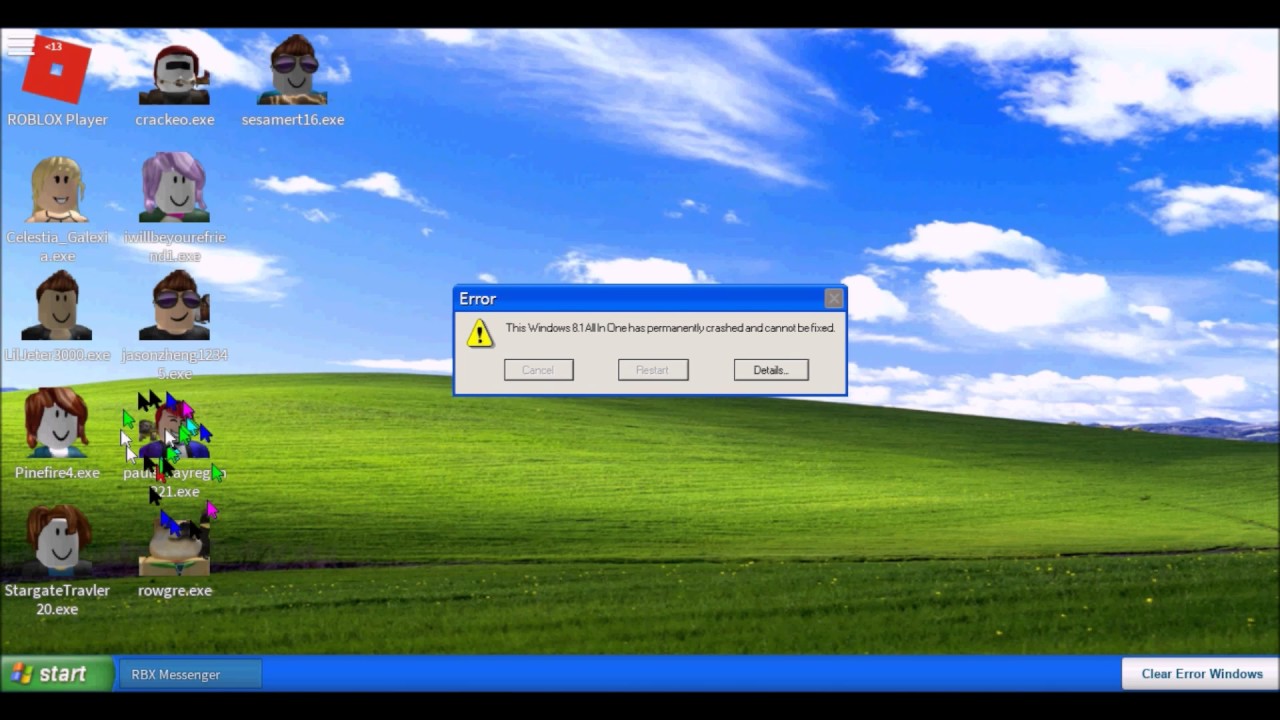 I Destroy Windows Xp In Roblox Windows Error Simulator - roblox xp system