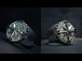 Making black diamond compass ring  handmade silver jewellery