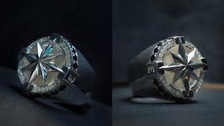 Making black diamond compass ring - handmade silver jewellery