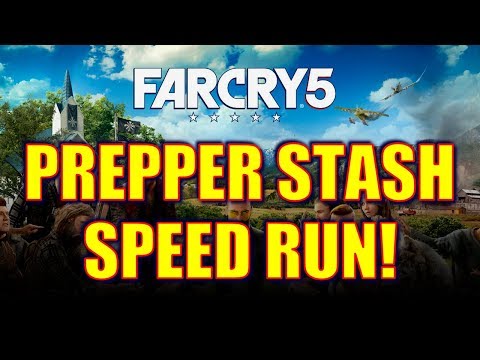 Far Cry 5: Prepper Stash Speed Run! GET 42 PERK POINTS IN 1HR + $$$, Helicopter, Muscle Car & More