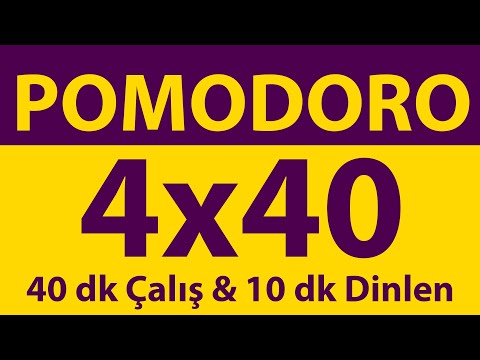 Pomodoro Tekniği | 4 x 40 Dakika | 40 dk Çalış & 10 dk Dinlen | Pomodoro Sayacı | Alarmlı | Müziksiz