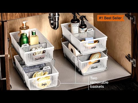 Madesmart 2-Tier Organizer With Dividers Slide-Out Baskets, 2-Tier  Organizer Baskets