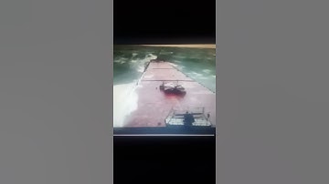Cargo ship breaks in half on the high seas. Feb 2021