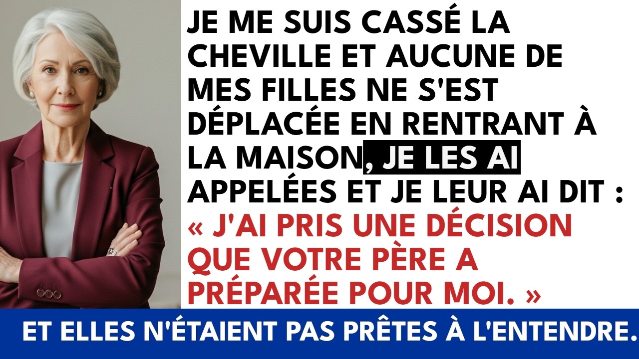 À trois heures du matin, ma cheville cassée me lançait tellement que je n'arrivais plus à dormir, mais ce n'était pas la douleur qui m'avait réveillée, c'était le silence de cette maison que...