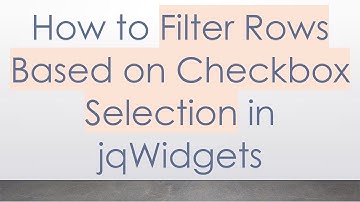 How to Filter Rows Based on Checkbox Selection in jqWidgets