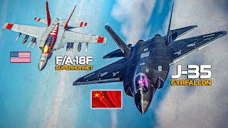 Budget F-35 J-35 Gyrfalcon Vs F/A-18F Super Hornet DOGFIGHT | Digital Combat Simulator | DCS |