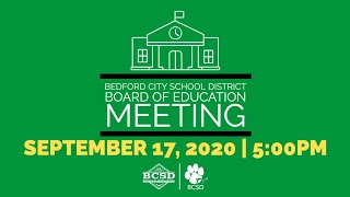 BCSD | 9/17/2020 BOE Meeting Work Session