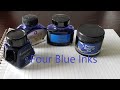 Four blue inks