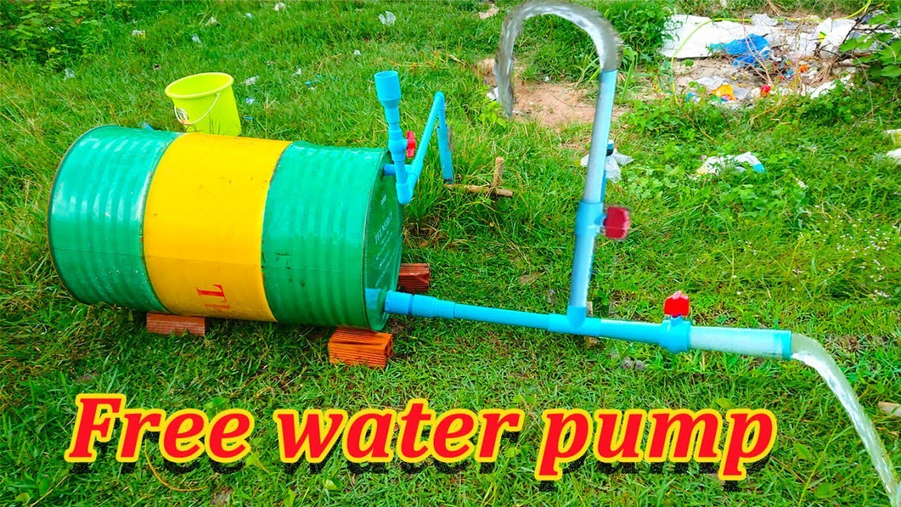 Pressured pump - How to make free energy water pump from deep well by using drum pump system.