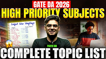 GATE DA 2026 High Priority Subjects | Complete Topic List | Data Science & AI Strategy