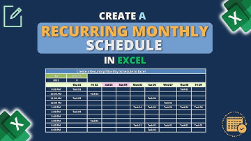 Create Recurring Monthly Schedule Template in Excel