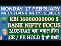 NIFTY & BANK NIFTY PREDICTION AND ANALYSIS FOR MONDAY, 17 FEBRUARY 2025 | MARKET ANALYSIS TOMORROW