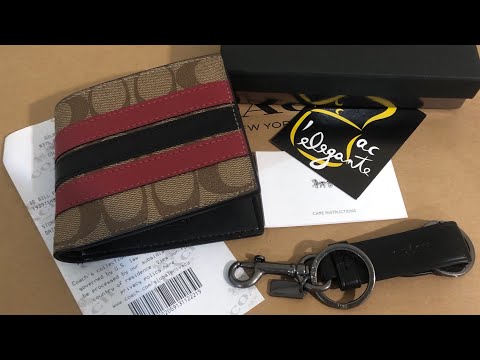 Coach, Accessories, Coach Signature Canvas Large Loop Key Fob Charcoal