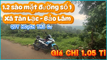 1.2 sào mặt tiền đường số 1 xã Tân Lạc- view siêu thoáng. Quy hoạch thổ cư💢giá chỉ 1.05 tỉ