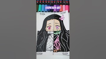 One Drawing BUT 4 Different Styles ✨Nezuku✨ Demon Slayer Part 4 👀🎨 #art #drawing #shorts