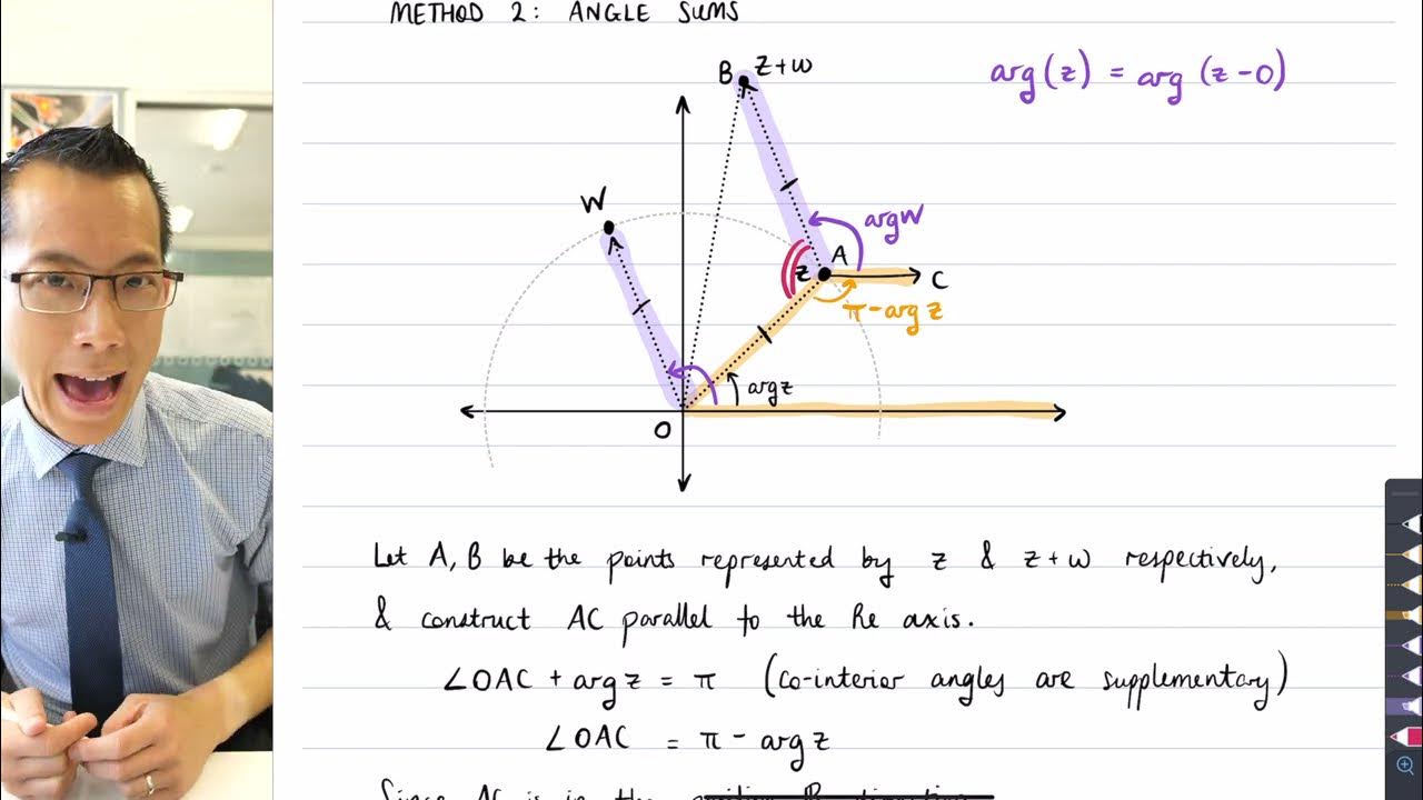 Proving arg(z + w) = ½(arg z + arg w) (Exam Question 10 of 12) YouTube