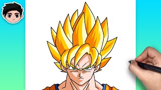 How To Draw Goku Super Saiyan Dragon Ball - For Beginners Easy Step By Step Tutorial