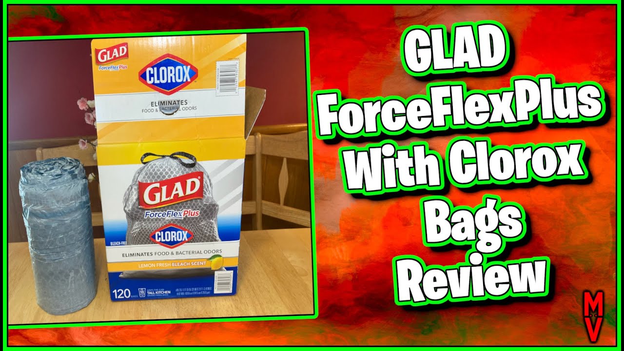 Glad ForceFlexPlus with Clorox 13 Gallon Tall Kitchen Trash Bags, Lemon  Fresh Bleach Scent, 20 Bags 