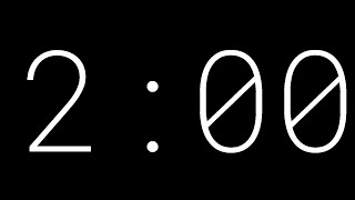 2 minutes Countdown Timer - Black Background - Roboto Mono Extra Light