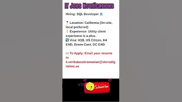 SQL Developer Job in California Sept 19, 2025 1
