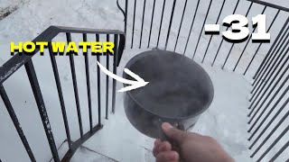 What happens when you throw boiling water into the air in -31 temperatures | Cannada by udan khatola  144 views 1 year ago 59 seconds